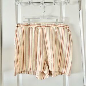 NWT Madewell Striped Shorts Women’s Pull-on Elastic Waist Sz XL